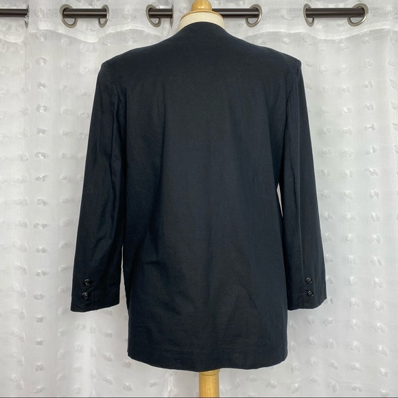 Vintage 80s black lightweight double breasted jacket - Picture 8 of 9